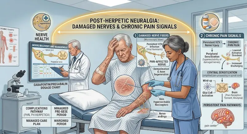 post herpetic neuralgia nerve pain diagram