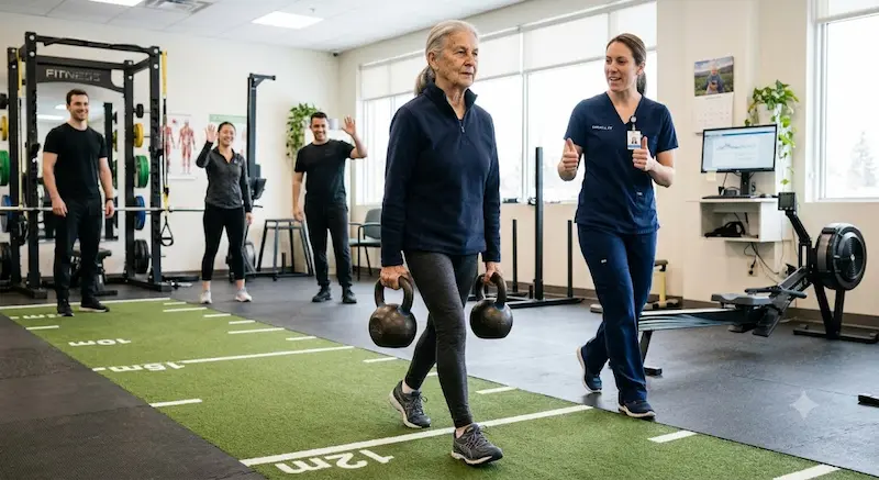 senior woman building grip strength with exercise