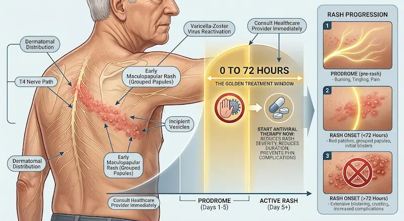 shingles symptoms golden time guide front image